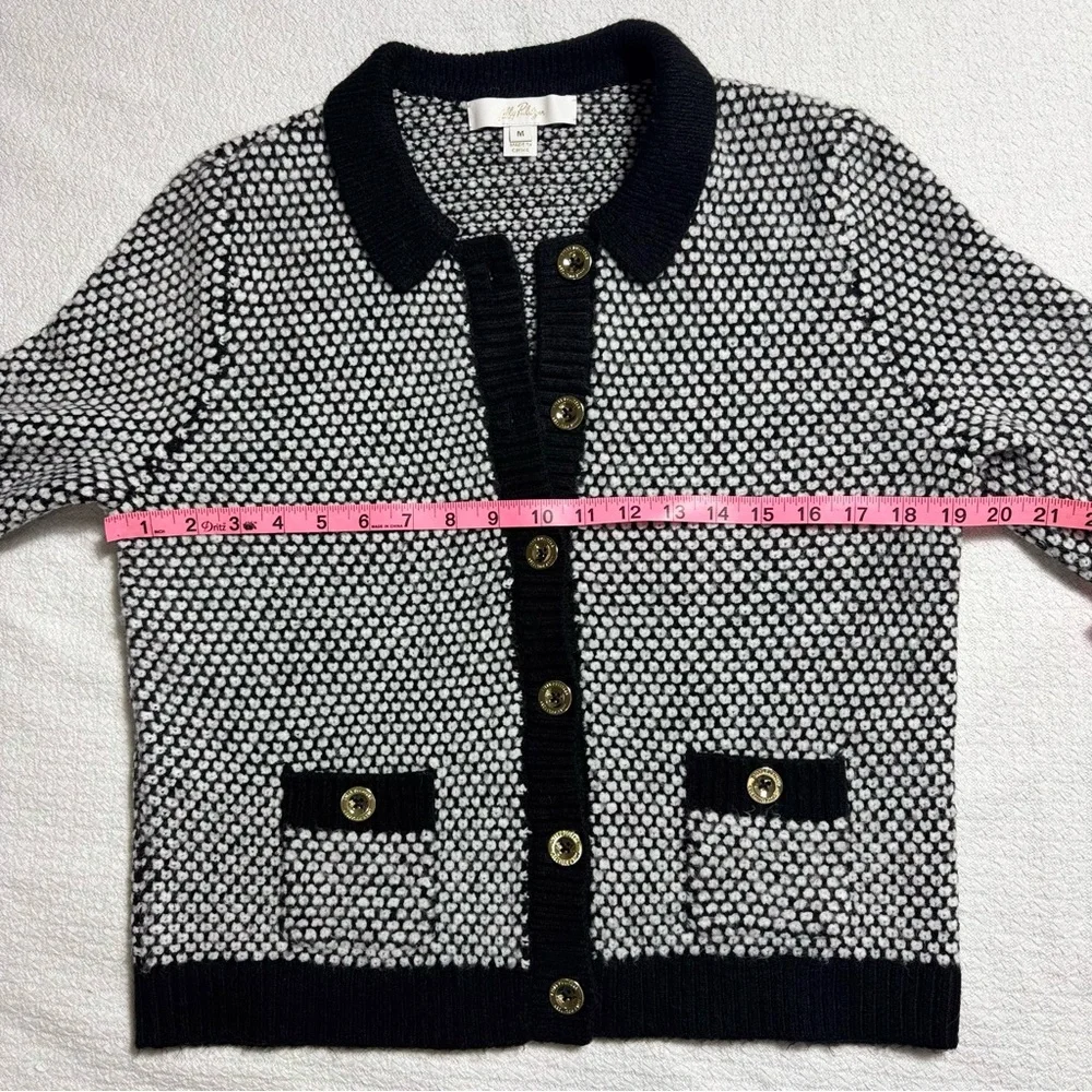Lilly Pulitzer Cormac Sweater Set Black and White Cardigan Matching Tank Size M - Picture 5 of 12